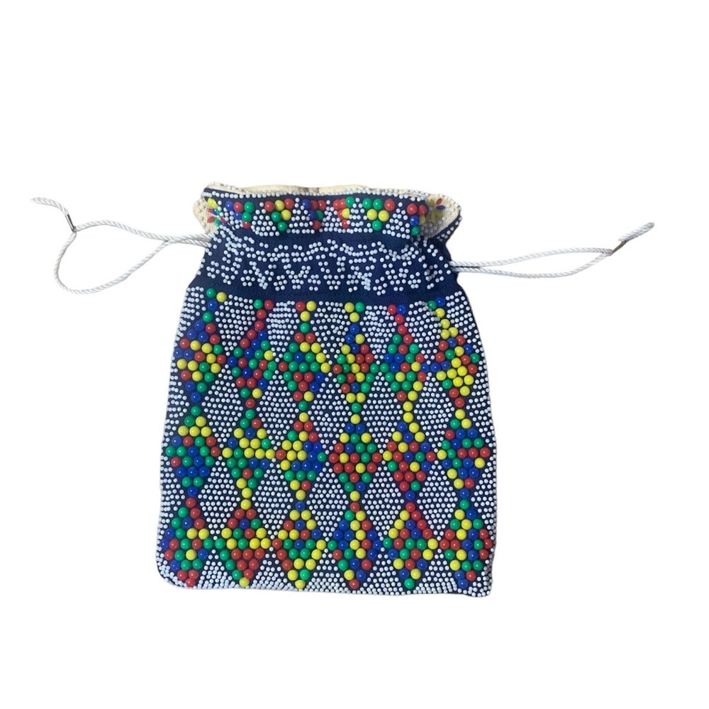 Candy Dot Purse Vintage Reversible Drawstring Festival Coachella BoHo Hippie - Picture 2 of 9